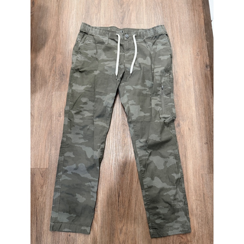 Vuori Ripstop Pant‎ Womens XL Green Camo Organic Cotton Stretch VW401